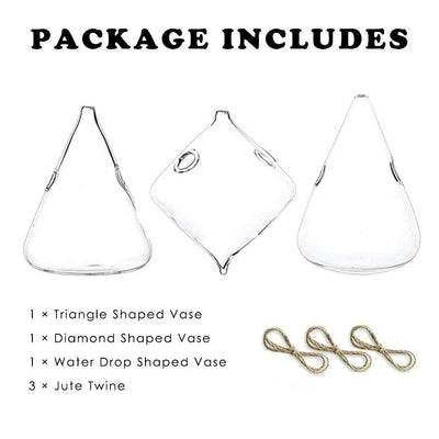 3-Piece Glass Hanging Terrarium Vases