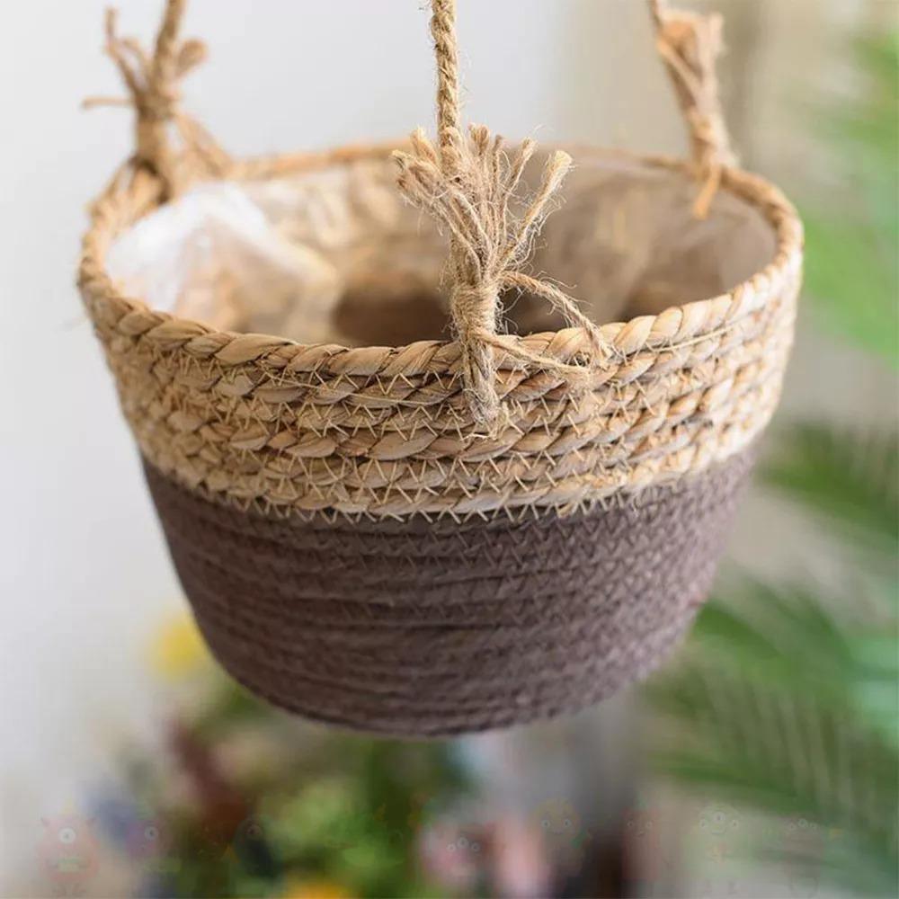 Woven Jute Rope Hanging Planter Basket
