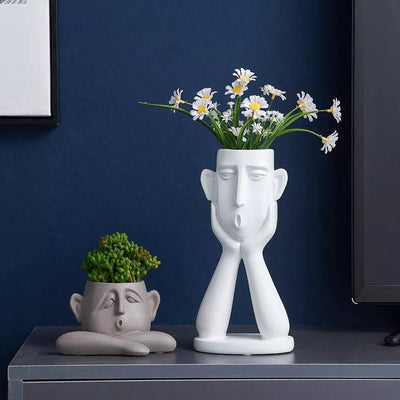 Emotional Faces Planter Sculpture Trio