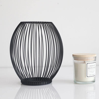 Grated Round Iron Candle Holder