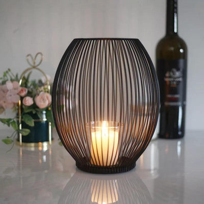 Grated Round Iron Candle Holder
