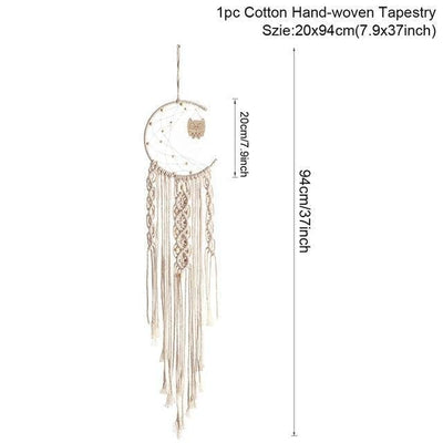Night Sky Macrame Dreamcatcher Hanging Tapestry