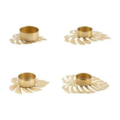 Wrought Iron Monstera Leaf Tealight Candle Holders