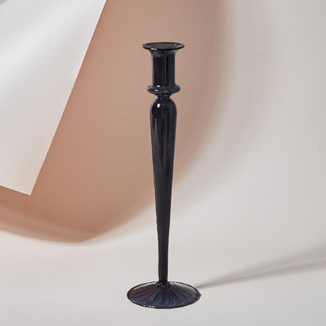Fleur Pastel Glass Candlestick Holders