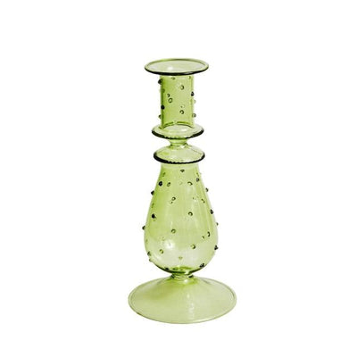 Fleur Pastel Glass Candlestick Holders